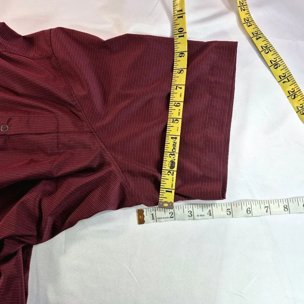 Swiss Tech Men's Maroon Performance Short Sleeve Button Down Shirt 3X